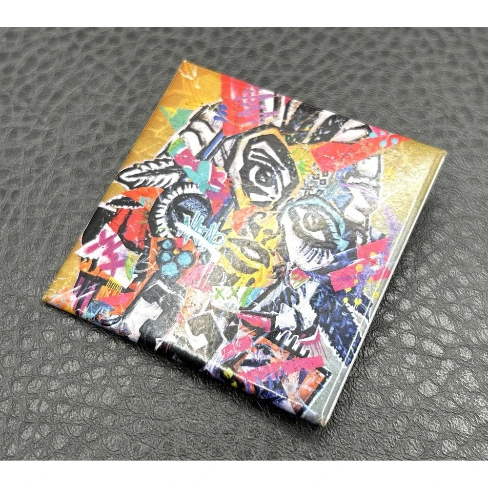 Rare Art of Jahmane Colorful Pop Art Skull Face Brooch Pin Abstract